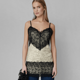 OpéraSPORT - Emma Top, Beige Print, Lace OpéraSPORT - Emma Top, Beige Print, Lace