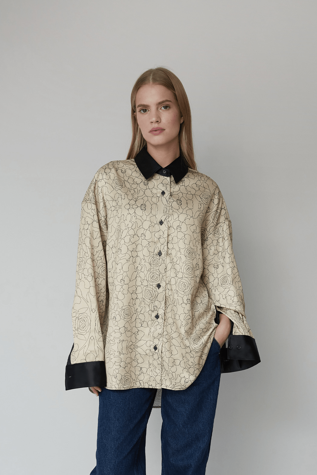 OpéraSPORT - Emma Shirt, Beige Print OpéraSPORT - Emma Shirt, Beige Print