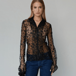 OpéraSPORT - Flora shirt, black lace OpéraSPORT - Flora shirt, black lace