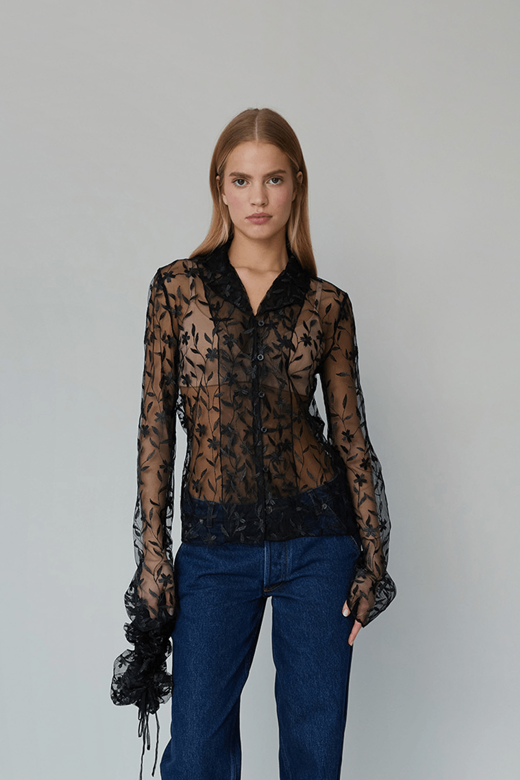 OpéraSPORT - Flora shirt, black lace OpéraSPORT - Flora shirt, black lace