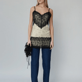 OpéraSPORT - Emma Top, Beige Print, Lace OpéraSPORT - Emma Top, Beige Print, Lace