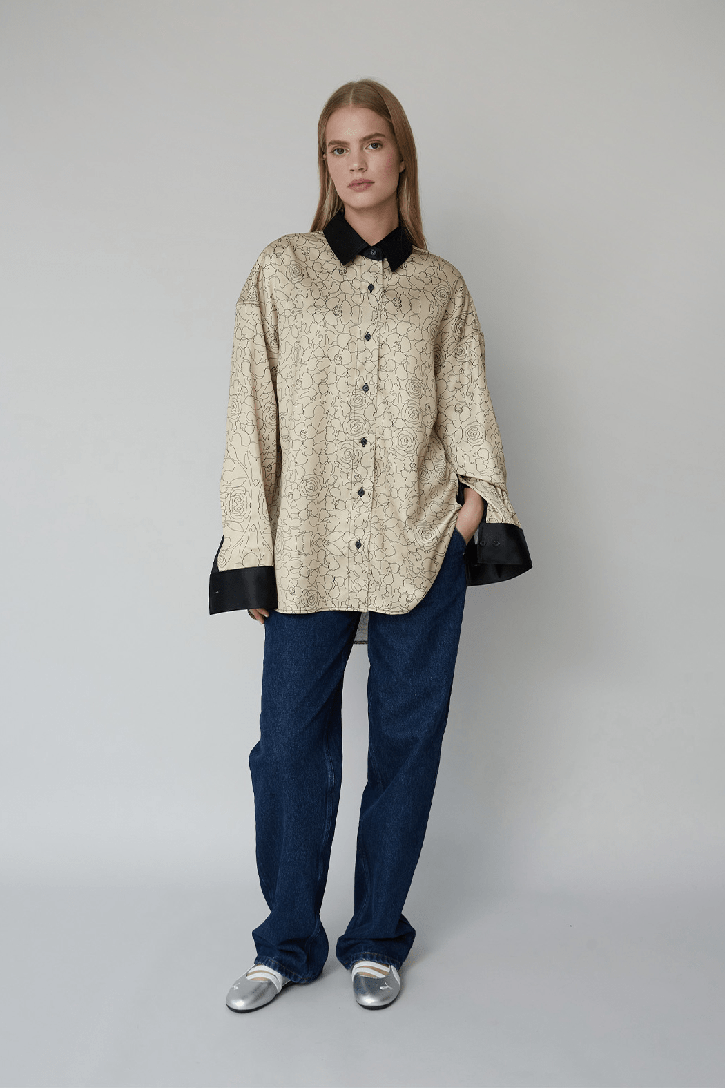 OpéraSPORT - Emma Shirt, Beige Print OpéraSPORT - Emma Shirt, Beige Print