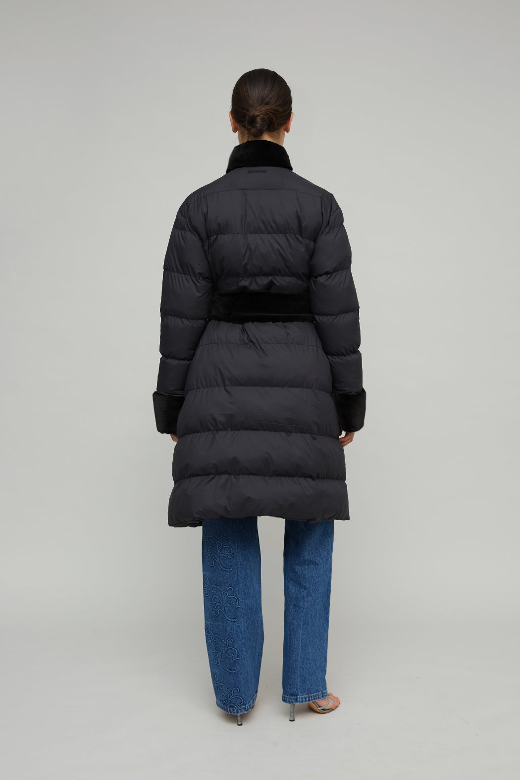 AMBRA LONG PUFFER COAT - BLACK