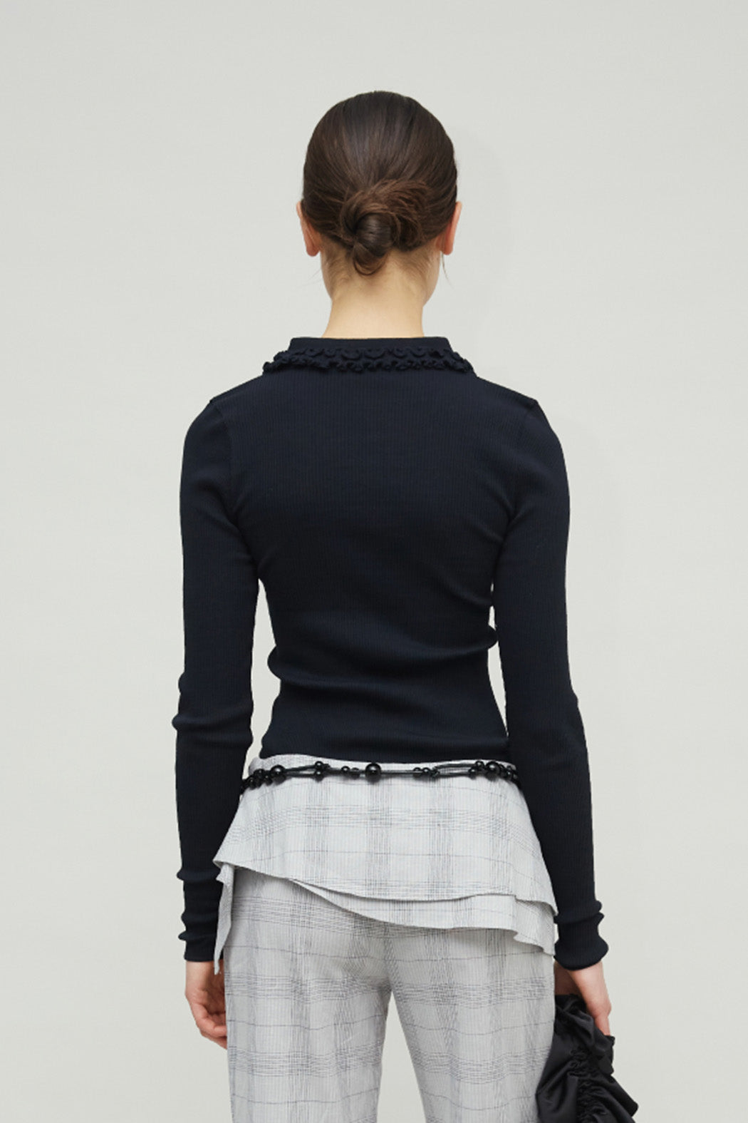 ARIANNA SEAMLESS POLO - BLACK