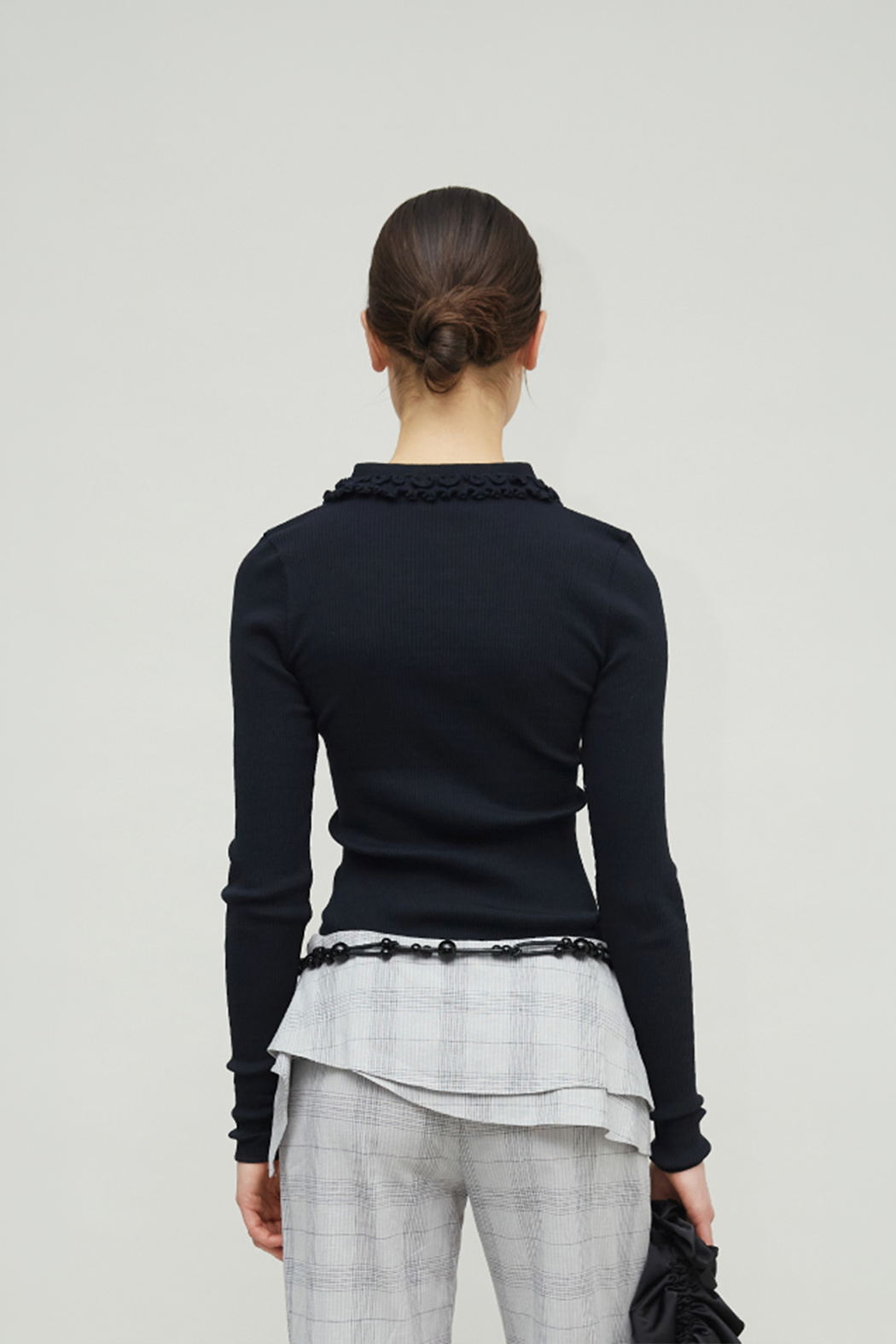 ARIANNA SEAMLESS POLO - BLACK