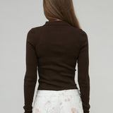 ARIA SEAMLESS TOP - BROWN
