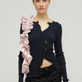 CLAIRE SEAMLESS TOP - BLACK