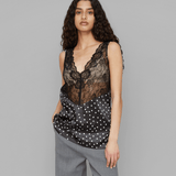 OpéraSPORT, CAMILA LACE TOP, Black Lace & White Dots