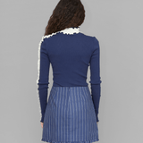 OpéraSPORT, AMÈLIE SEAMLESS TOP, Navy with white ruffels