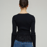 ELOISA SEAMLESS CARDIGAN - BLACK