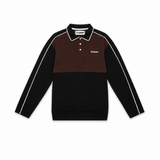 NICO UNISEX POLO SWEATER - BLACK/BROWN