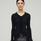 JANE SEAMLESS TOP - BLACK