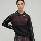 NICO UNISEX POLO SWEATER - BLACK/BROWN