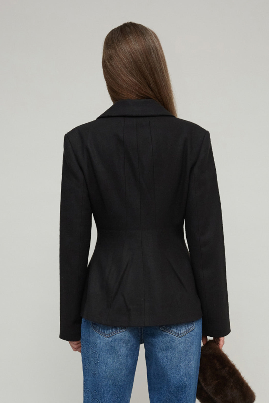 ORNELLA WOOL JACKET - BLACK