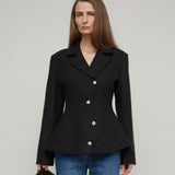 ORNELLA WOOL JACKET - BLACK