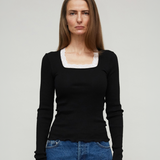 ROSELLA SEAMLESS TOP - BLACK