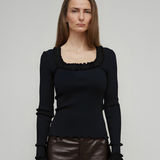 ROSIE SEAMLESS TOP - BLACK