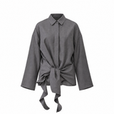 YLANDA WRAP SHIRT - CORAL SMOKE