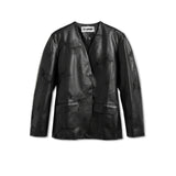 RUE VEGAN LEATHER JACKET - BLACK