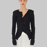 CLAIRE SEAMLESS TOP - BLACK