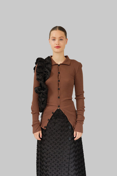 LAURA SEAMLESS SHIRT - BROWN – OpéraSPORT