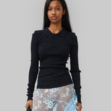 ARIA SEAMLESS POLO - BLACK