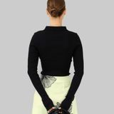 ARIA SEAMLESS POLO - BLACK