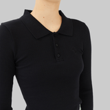 ARIA SEAMLESS POLO - BLACK