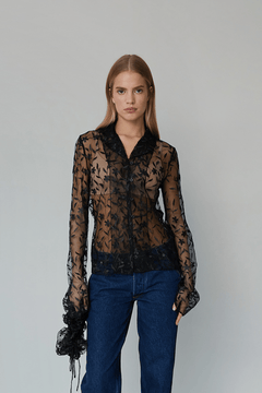 OpéraSPORT - Flora shirt, black lace