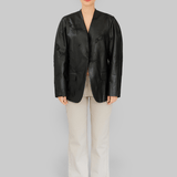 RUE VEGAN LEATHER JACKET - BLACK