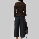 CAROLINE SEAMLESS CARDIGAN - BROWN